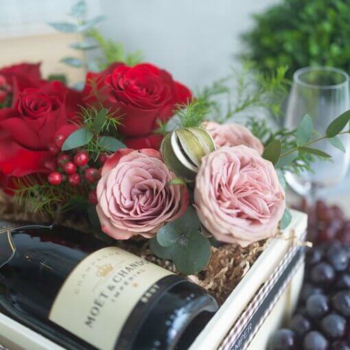 wine and flowers
