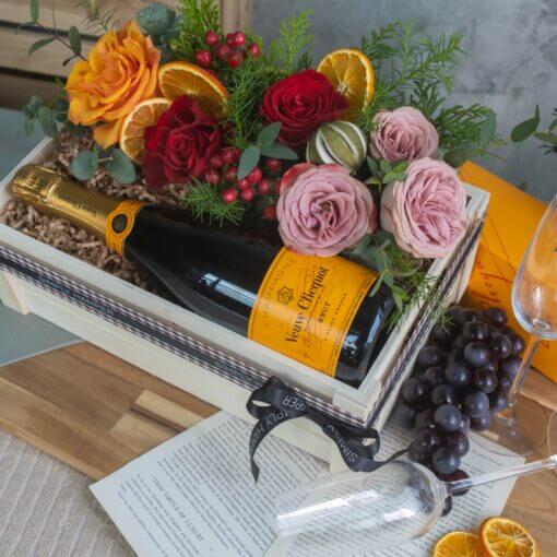flowers and wine gift sets